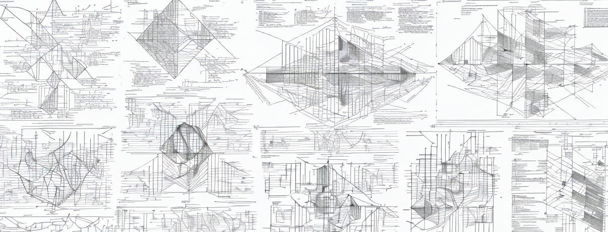 Avant-Garde Graphic Score with Knots and Geometric Shapes