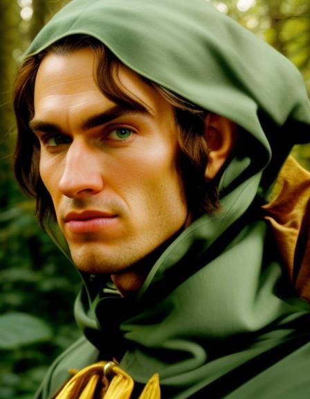 Joyful Young Elf in Forest Scene