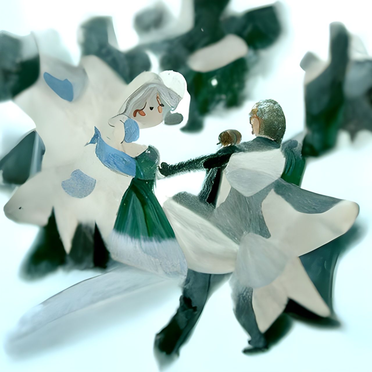 Waltz of Snowflakes Storybook Illustration