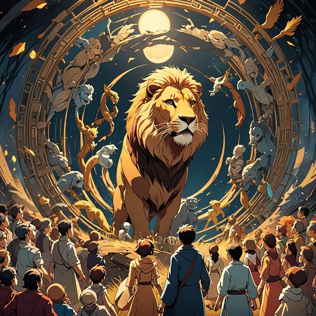 Anime Circle of Life in Cel-Shaded Style