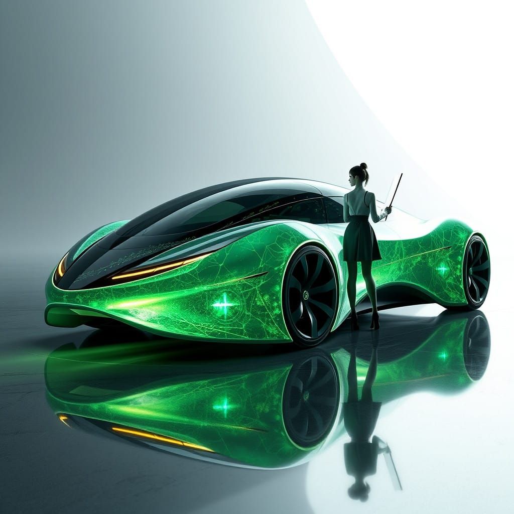 Hyper-Realistic Futuristic Spacecraft with Biomimetic Detail...