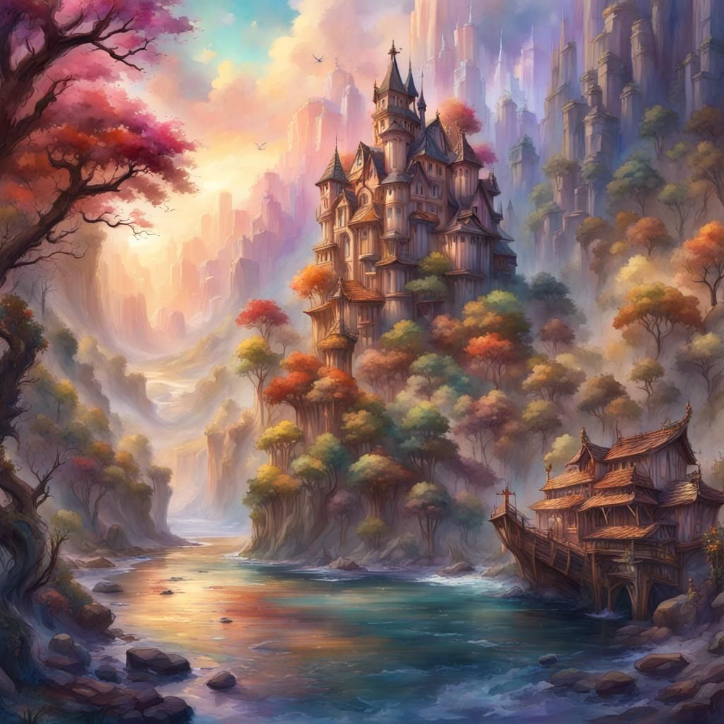 Splashy Watercolor Art Inspired by Waterhouse