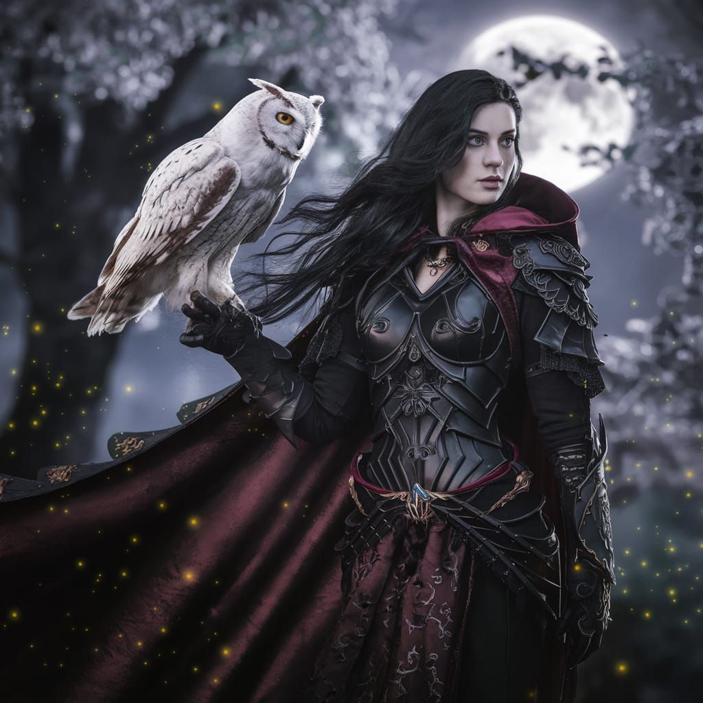 Gothic Warrior Goddess in Enchanted Forest