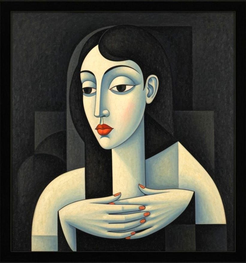 Cubist Woman Masterpiece in Geometric Style