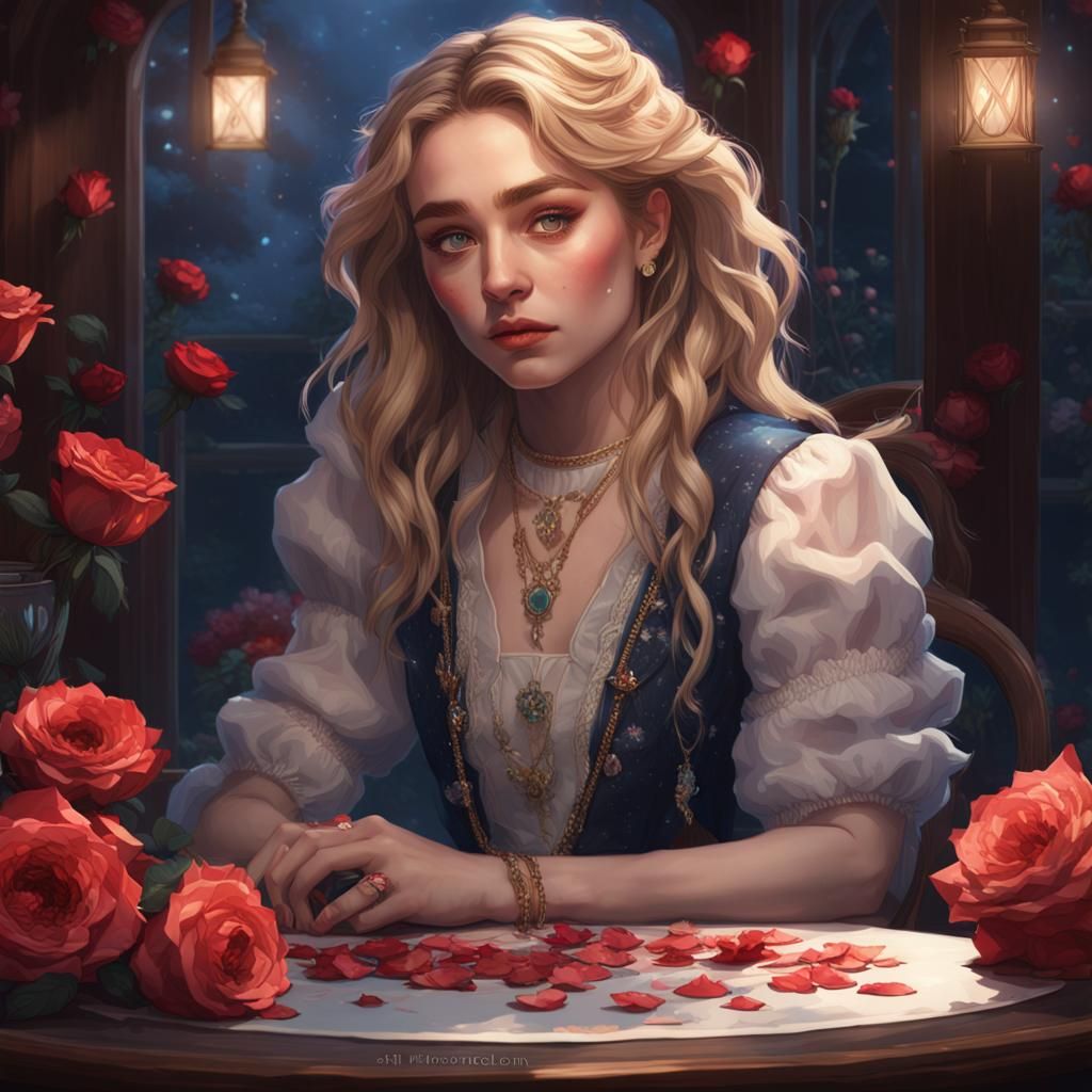 Sabrina Carpenter Portrait Under Moonlight, Digital Art