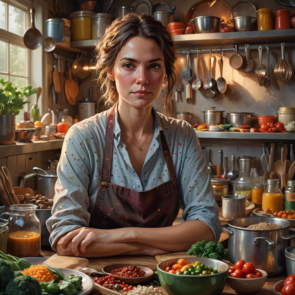 Kitchen Portrait in Artgerm Style