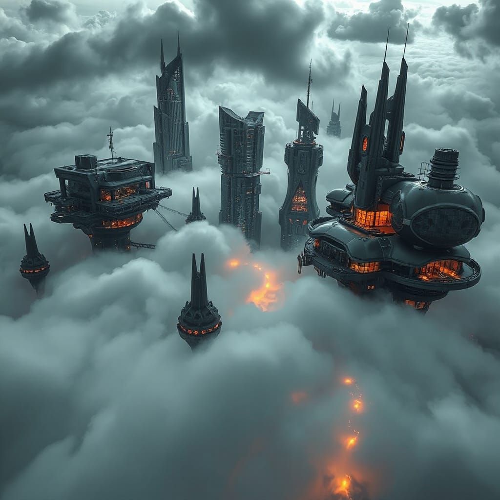 city in cloud