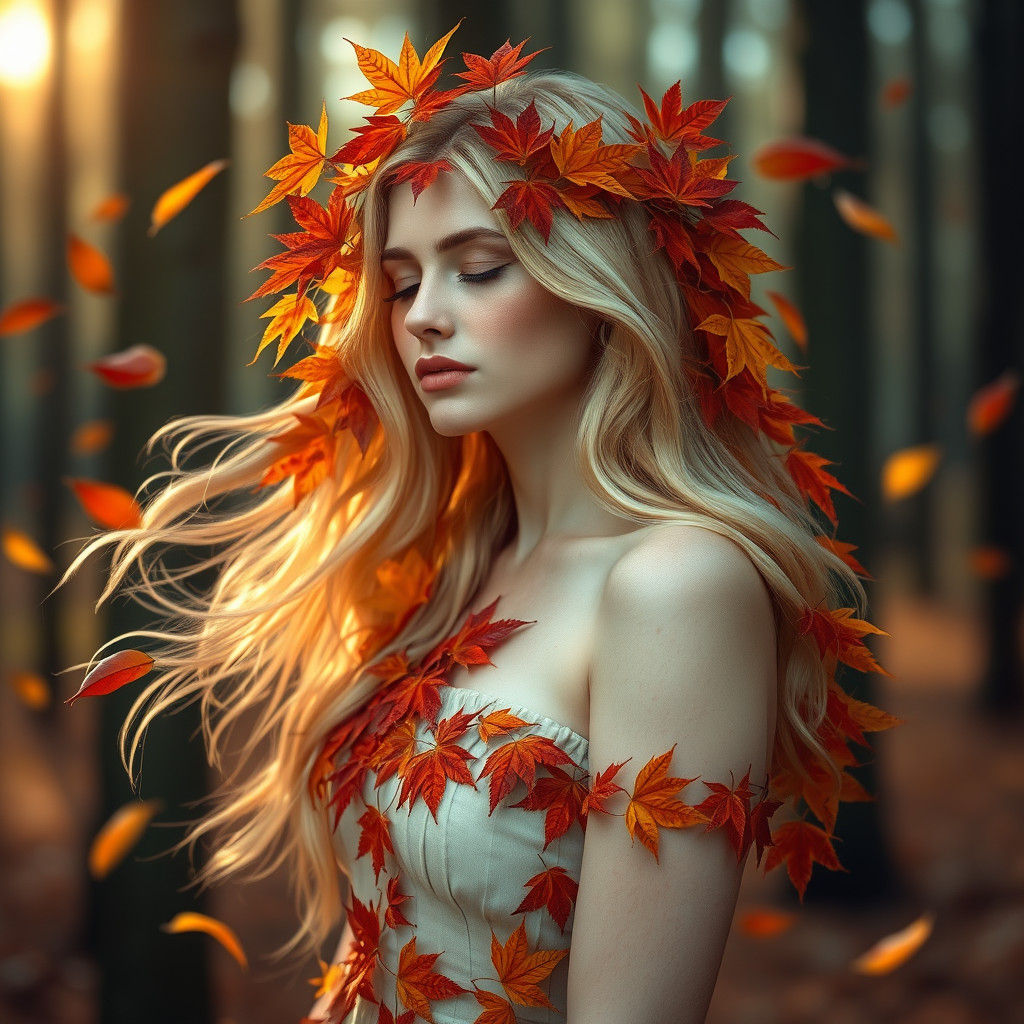 Autumn Forest Serenity: A Fantasy Art Portrait