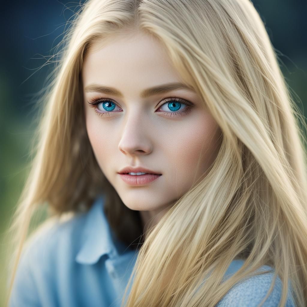 Blonde Woman Under Eclipse: Portrait of Beauty