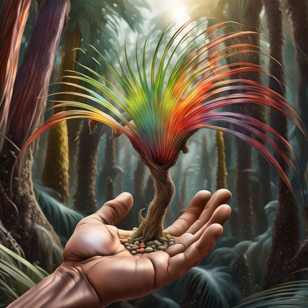 Windblown Seeds Sprout in Hyper-Realistic Fantasy