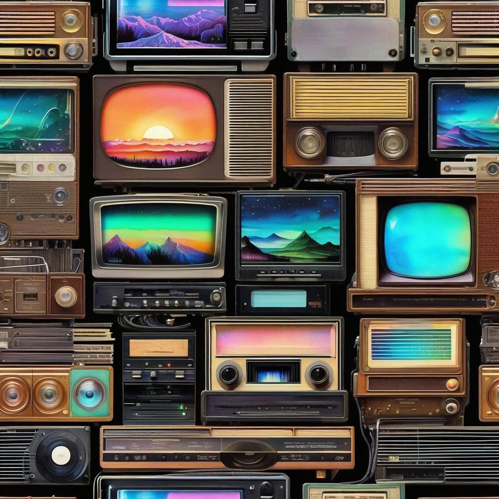 Vintage Tech Meets Future in Watercolor Style