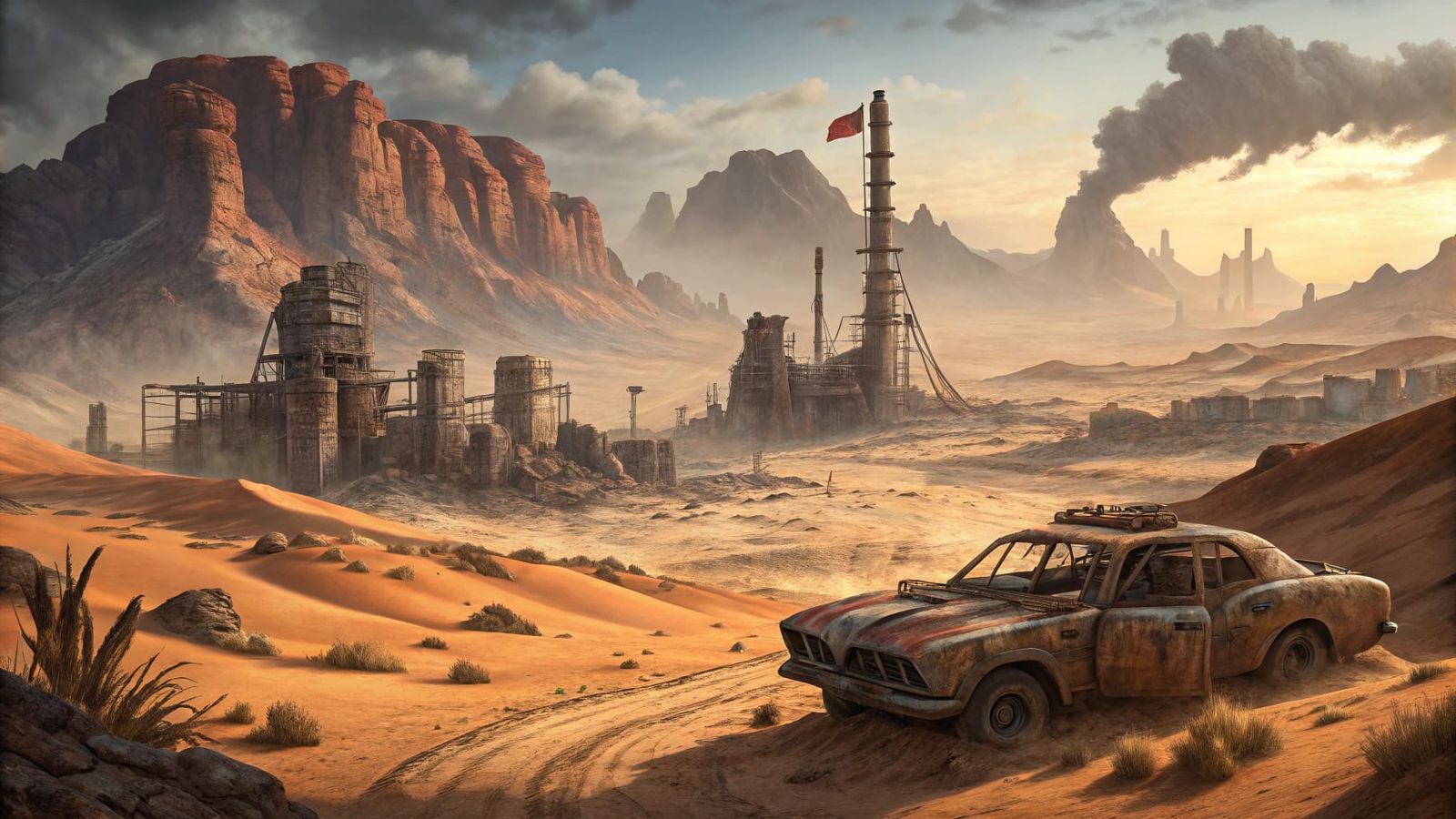 A scorched desert wasteland