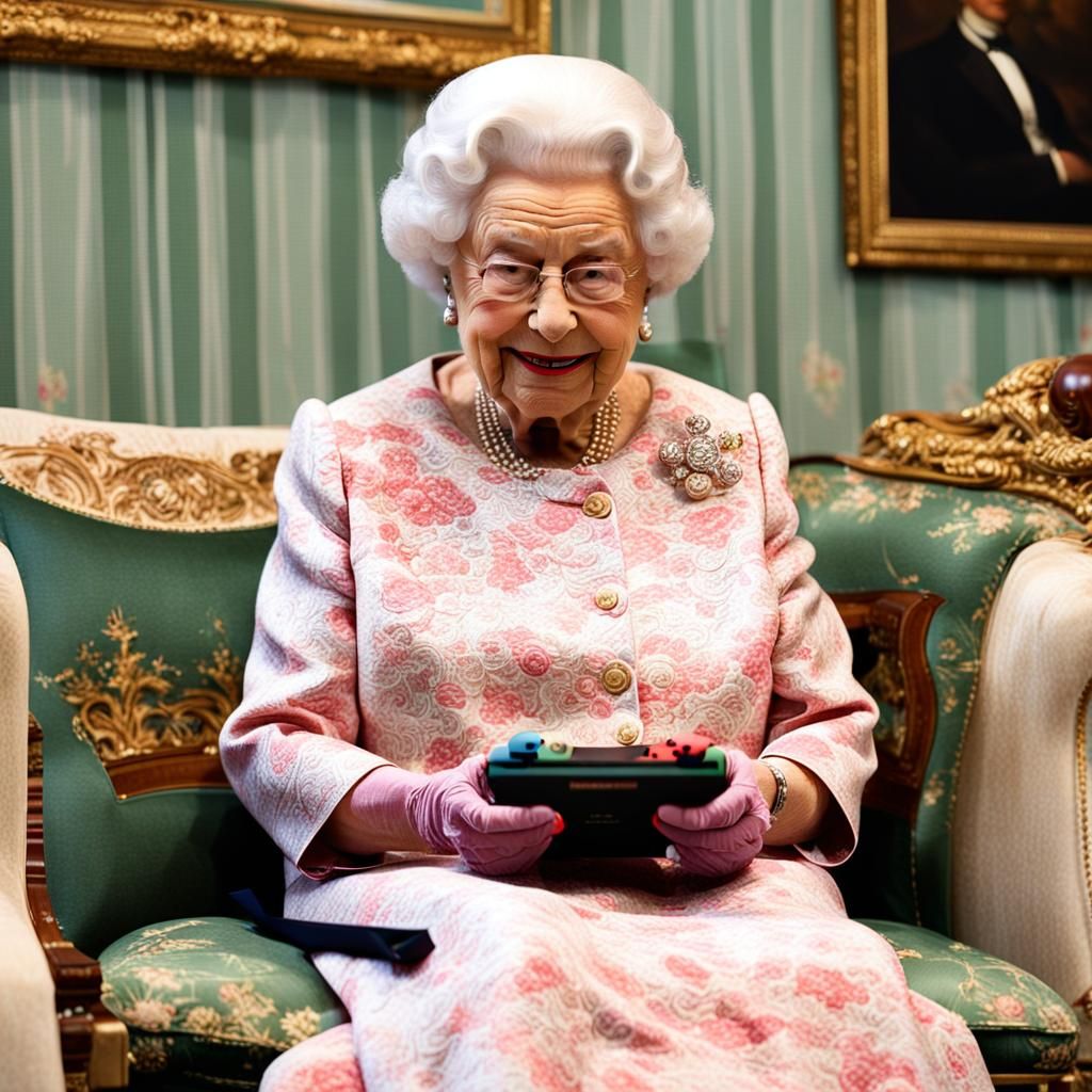 Queen Elizabeth II Playing Nintendo Switch
