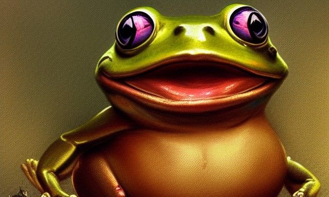 Meditating Frog in Pop Surrealist Style