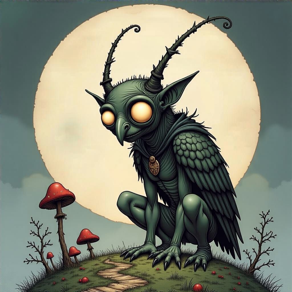 Grimdark Fantasy Art in Tony DiTerlizzi Style