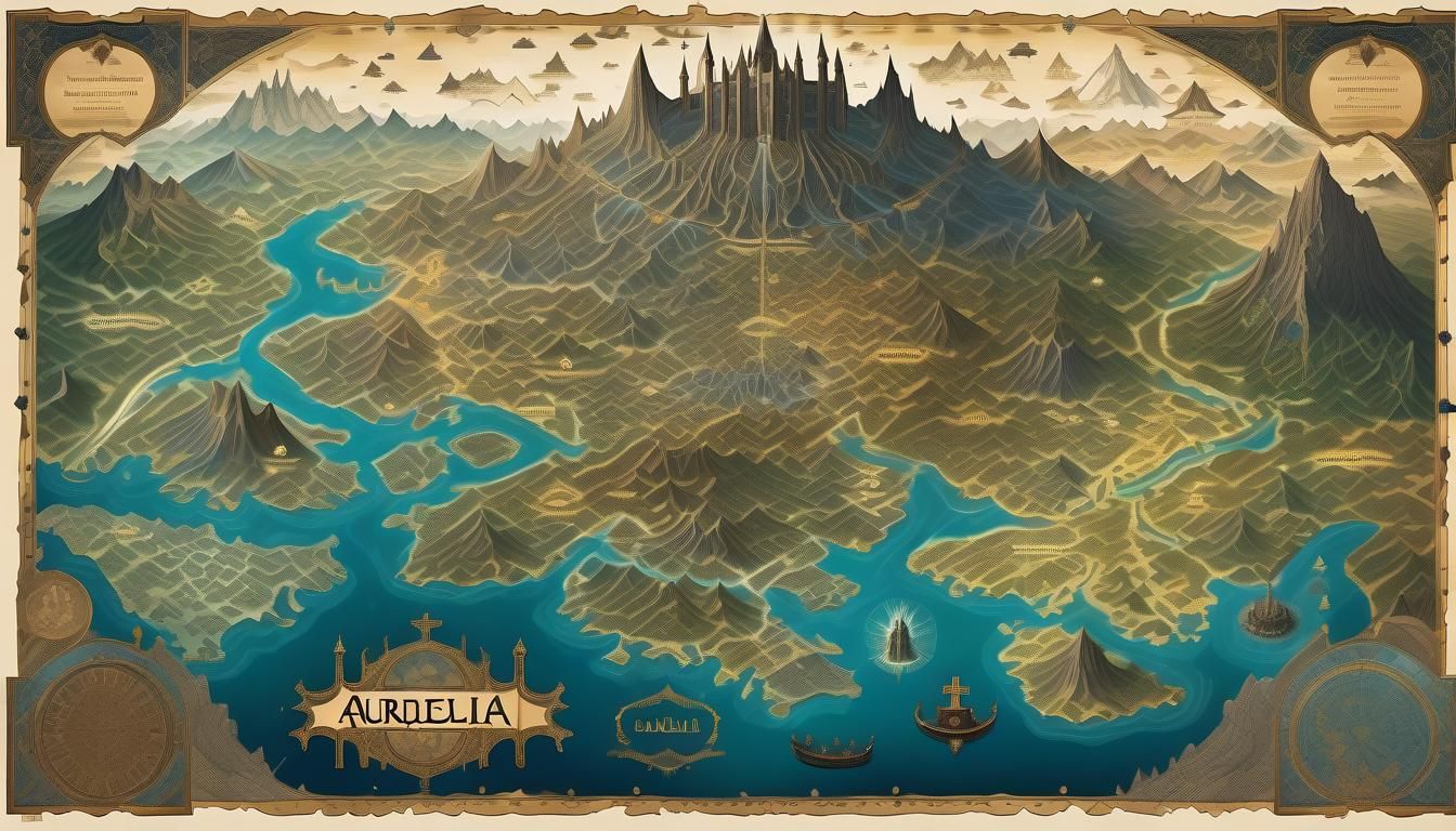 Fantasy Map Design with Gothic and Renaissance Influences