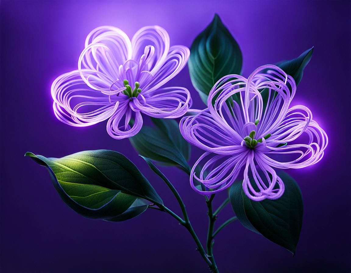 Luminous Lilac Crafted from Glowing Light