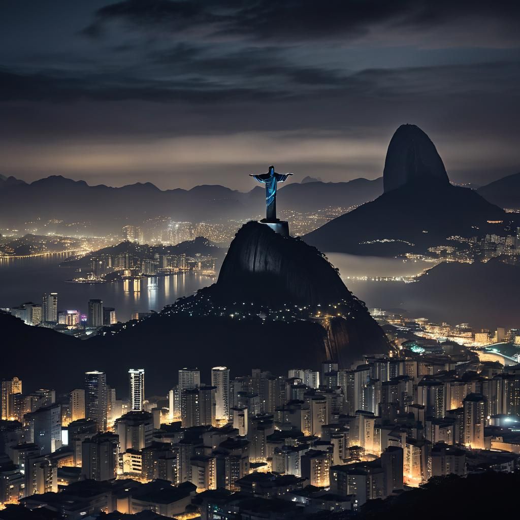 Rio de Janeiro Night Skyline: Cinematic Cityscape
