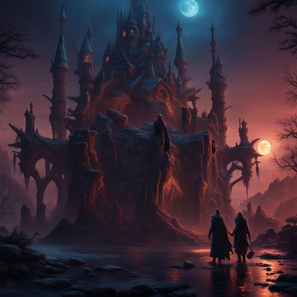 Fantastical Denizens of the Night: Detailed Matte Painting