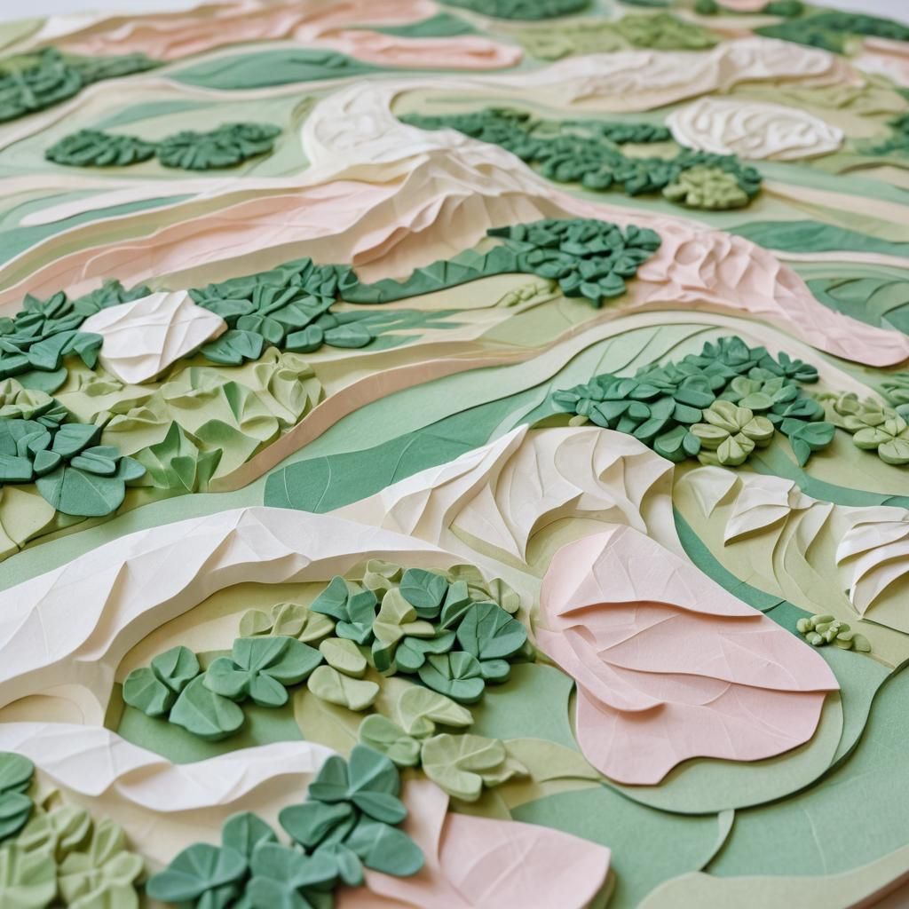 Polymer Clay Landscape Inspired by Japanese Paper Art