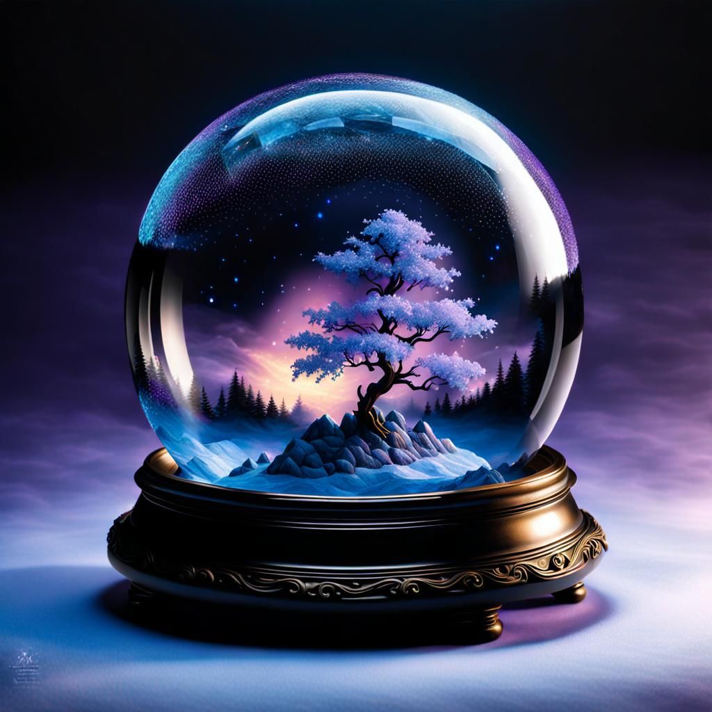 Blue Crystal Ball in Ethereal Fantasy Lighting