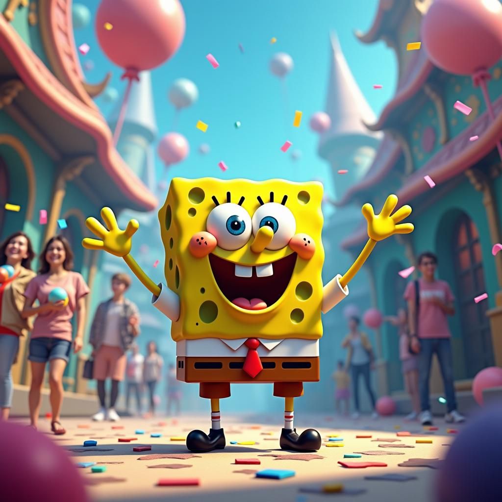 Spongebob at University: a Matte Painting