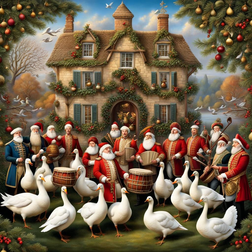 Twelve drummers drumming, Eleven pipers piping, Ten lords a-...