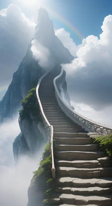 Stairway to Rainbow Bridge in the Clouds