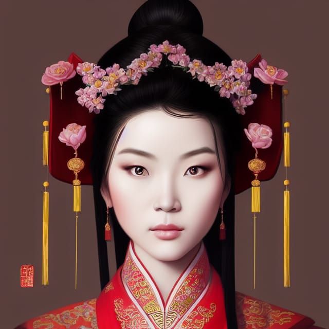 Beautiful Chinese Princess Portrait in Traditional Style