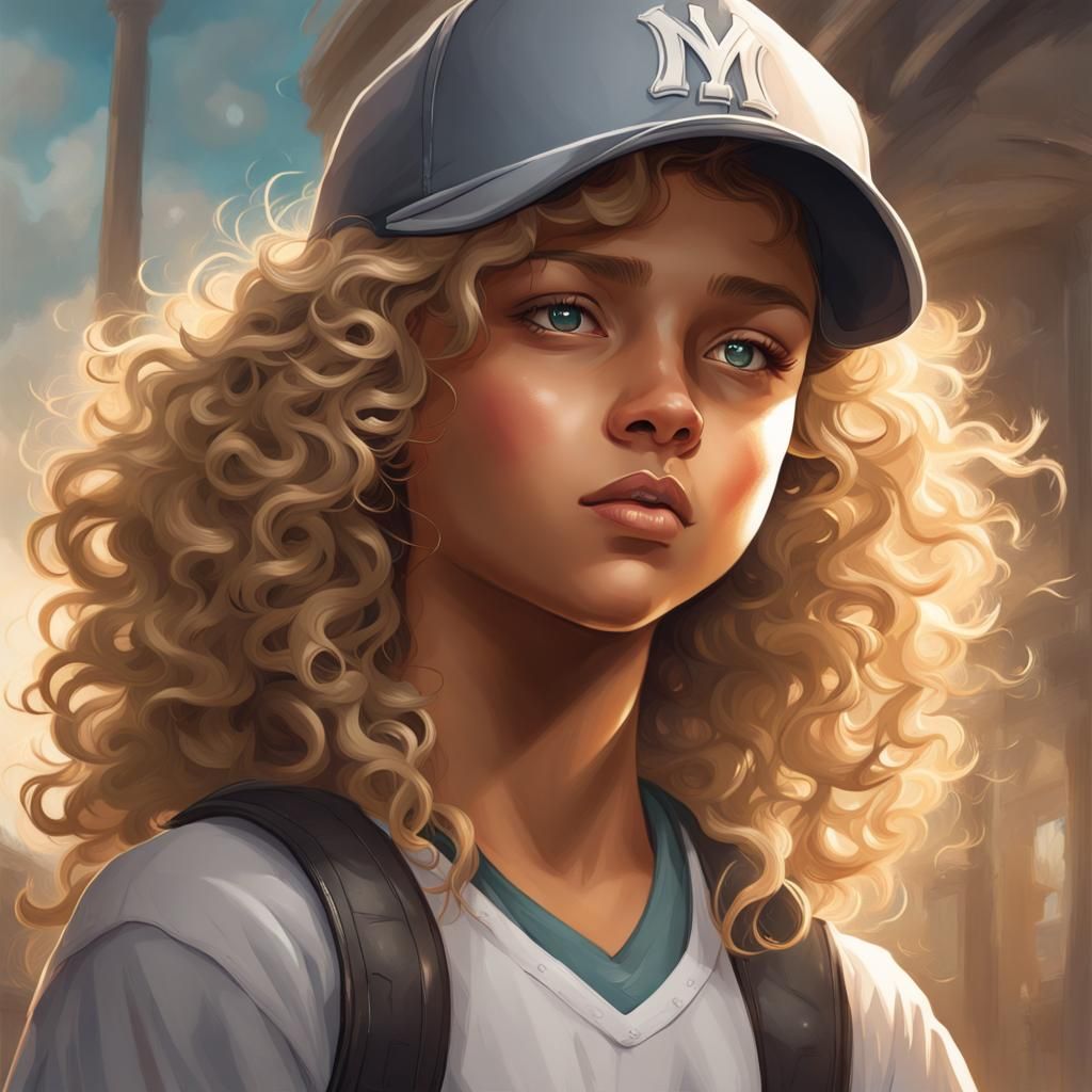 Athletic Girl with Gray Eyes, Detailed Portrait