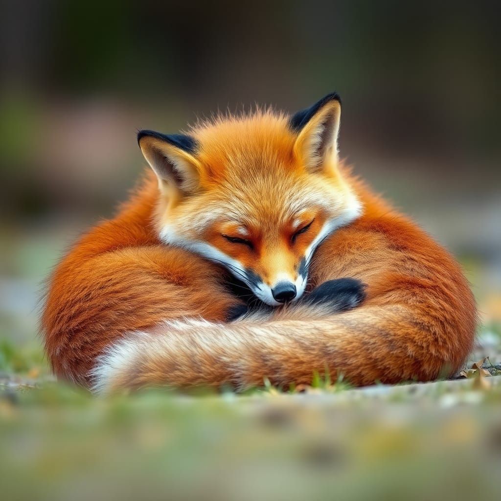 Resting Red Fox in Natural Light