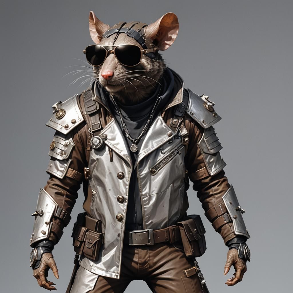 Mutant Rat in Deadboy Armor and Sunglasses