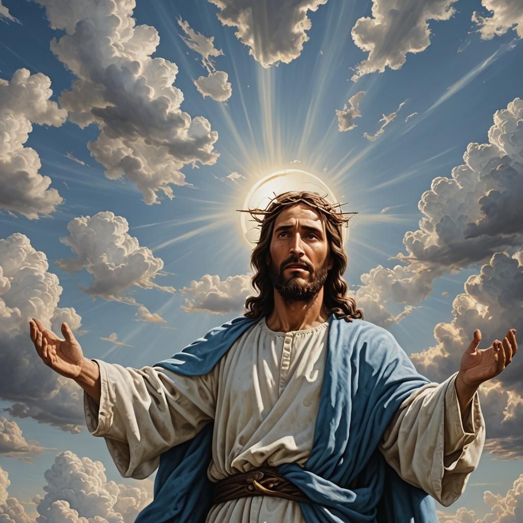 Hyperrealistic Sky Jesus: Divine Ascension