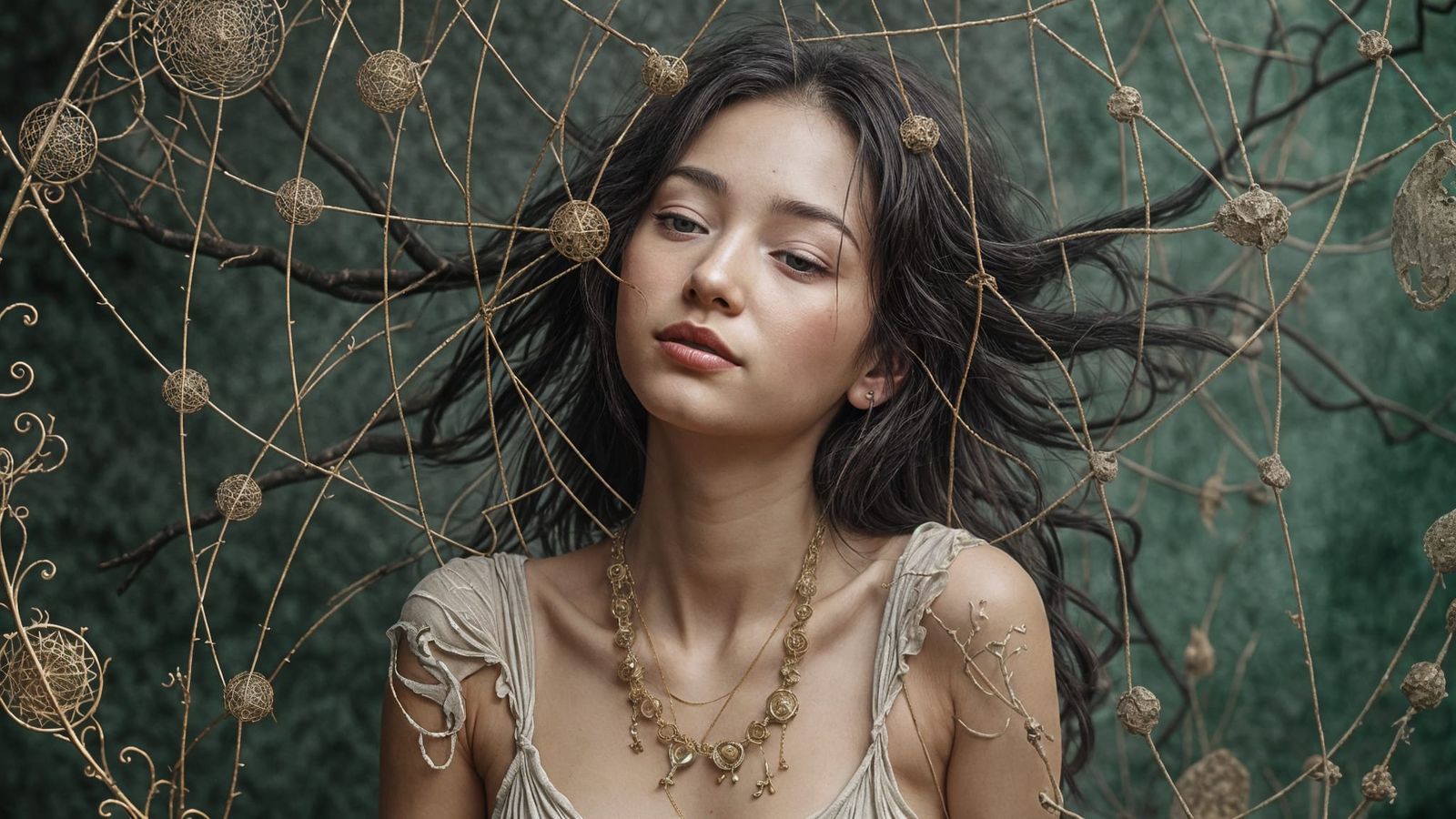 Symbolic Stone Statue: Youth, Aging, and Infinity