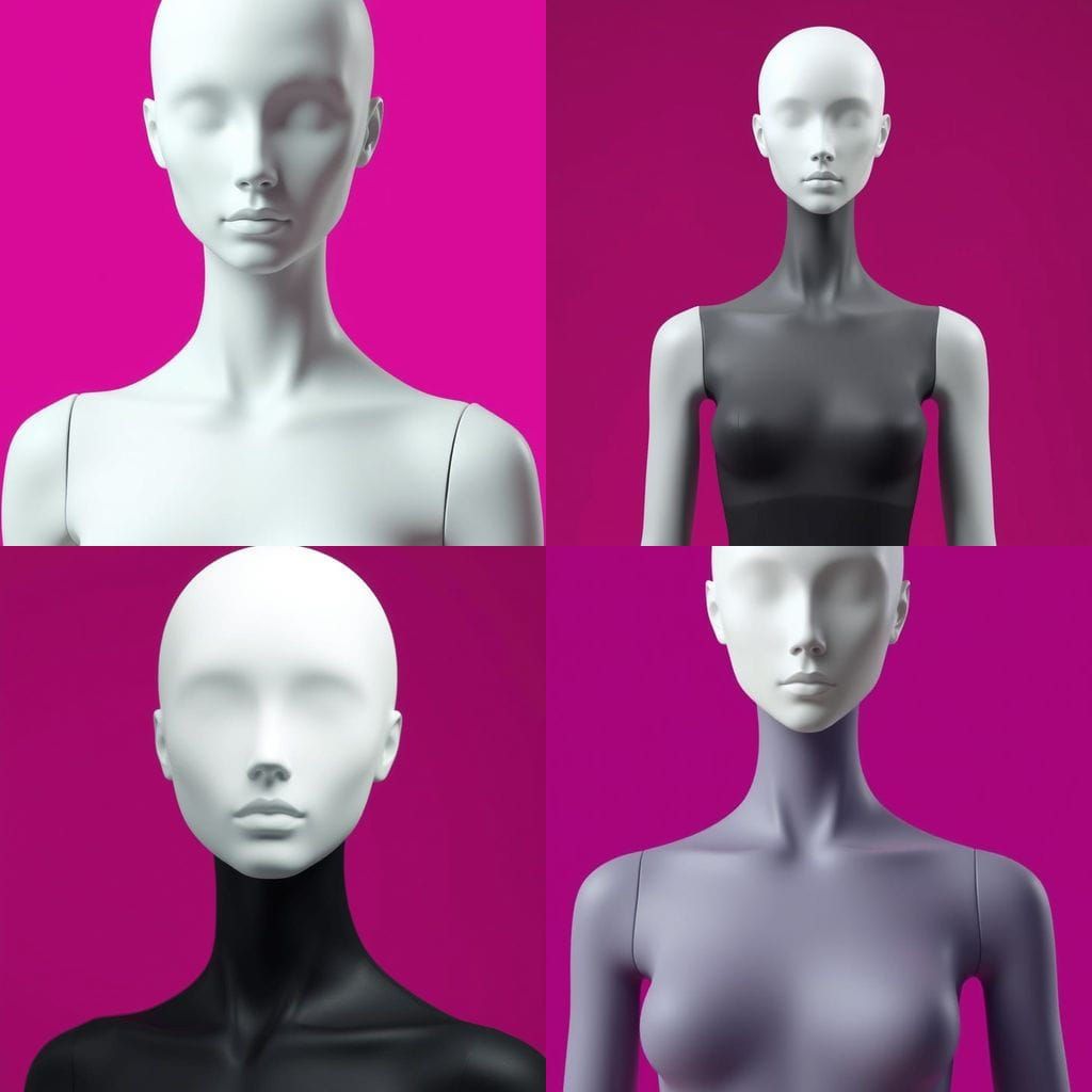 Minimalist Mannequin Portrait in Hyper-Detailed CGI