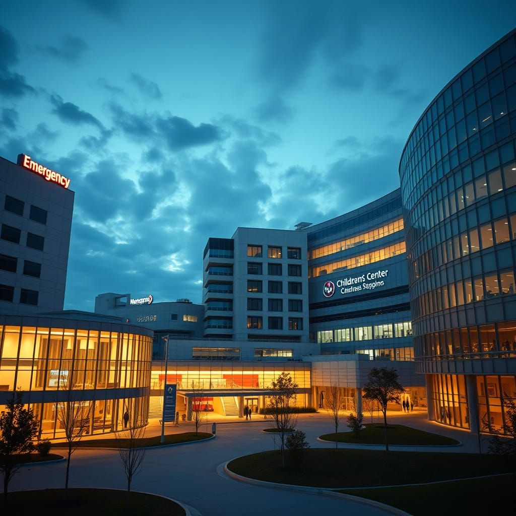 Epic Hospital Campus in Cinematic Film Style