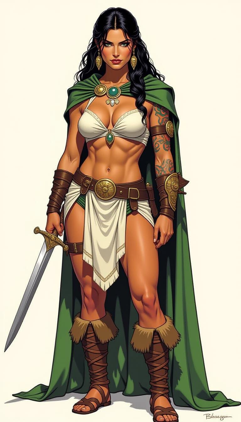 Celtic Forest Warrior in Fantasy Art Style