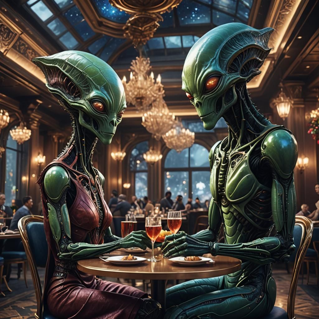 Aliens Fine Dining: A Fantasy Concept Art
