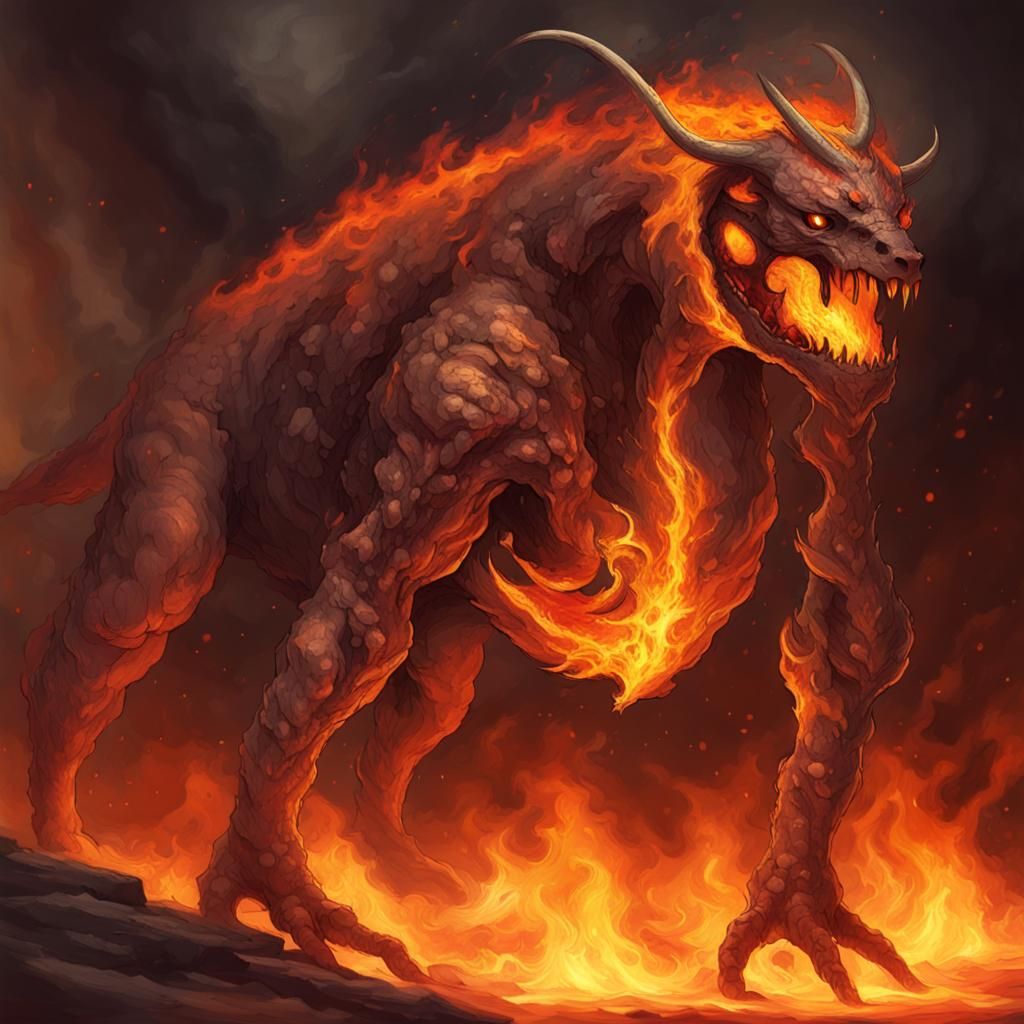 Fiery Ancient Creature Emerges from Forge