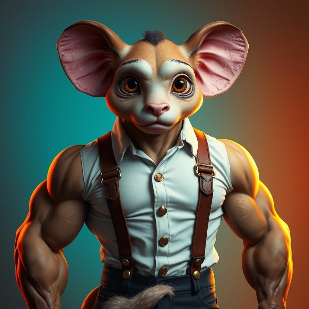 Hyperrealistic Figure with Muscular Physique and Expressive ...