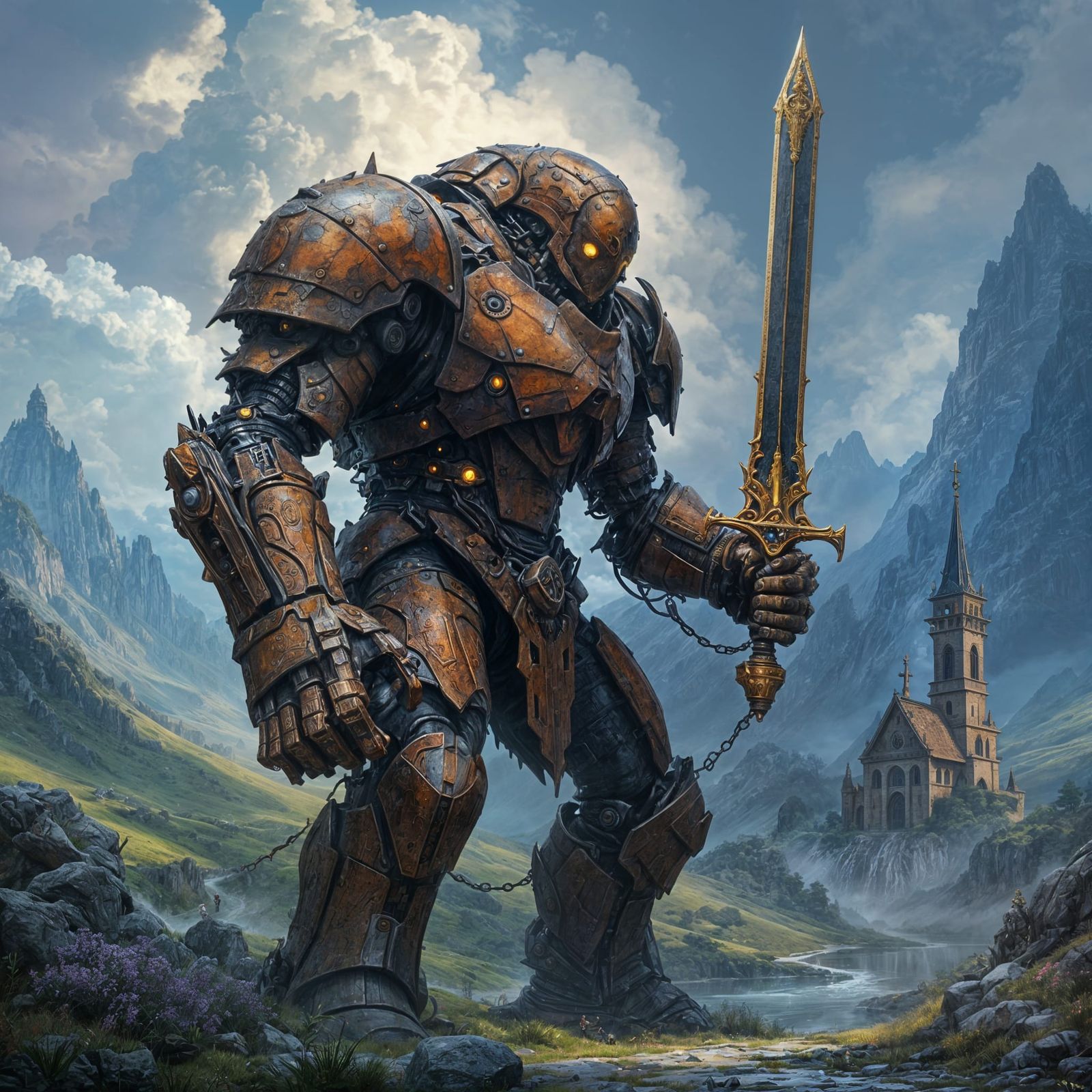 Ethereal Iron Golem Guards Ancient Temple