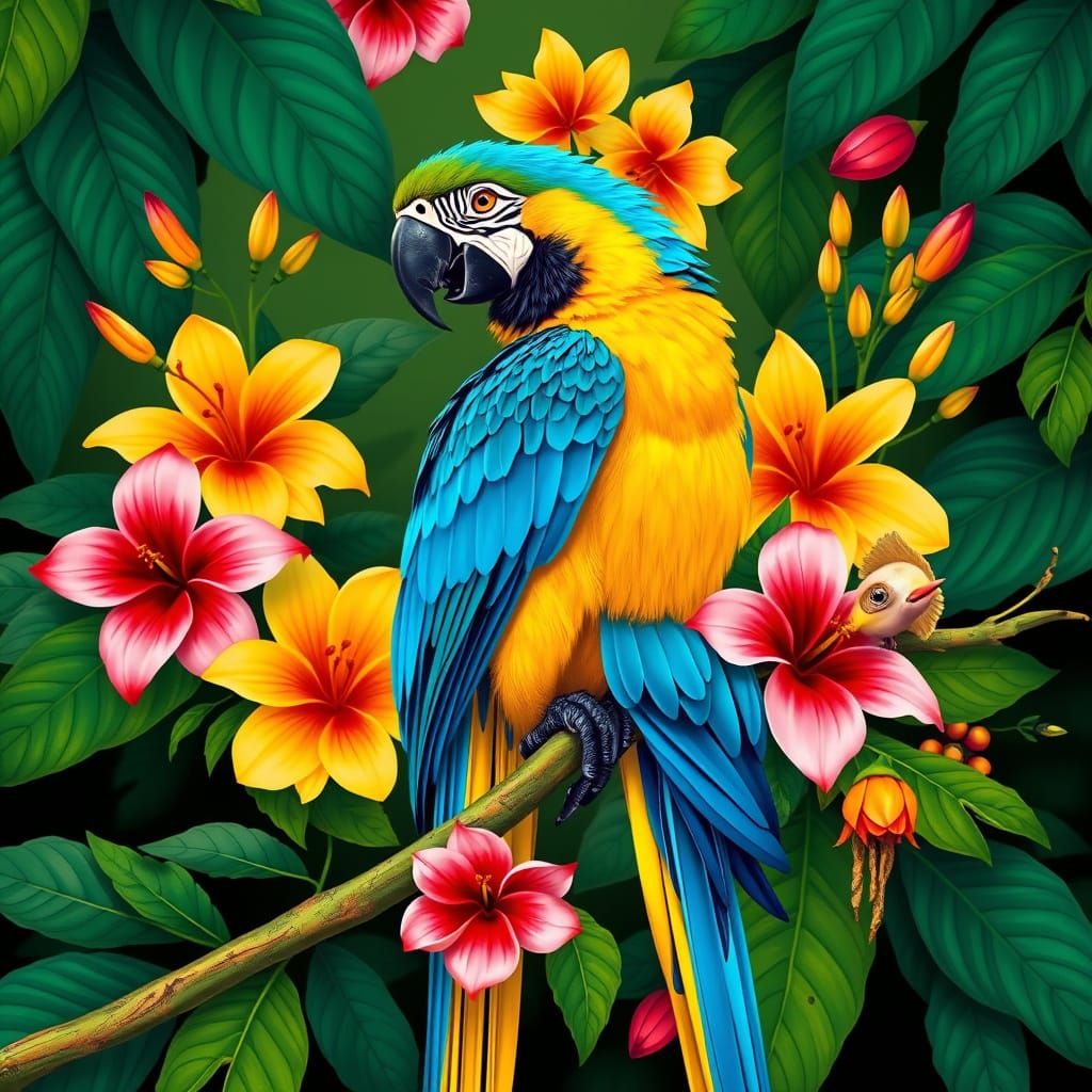 Striking Macaw Art: Mucha, Harper, Heade Inspired