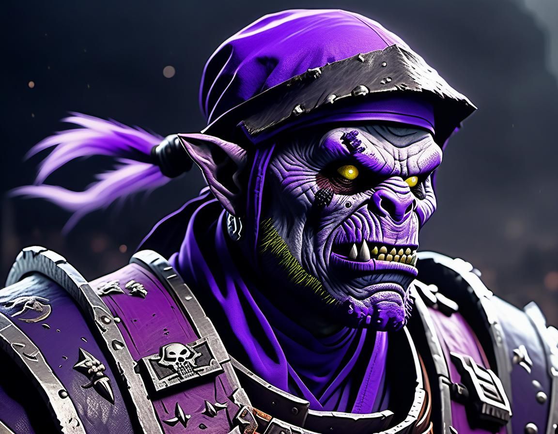 Stealthy purple ork from warhammer 40k
