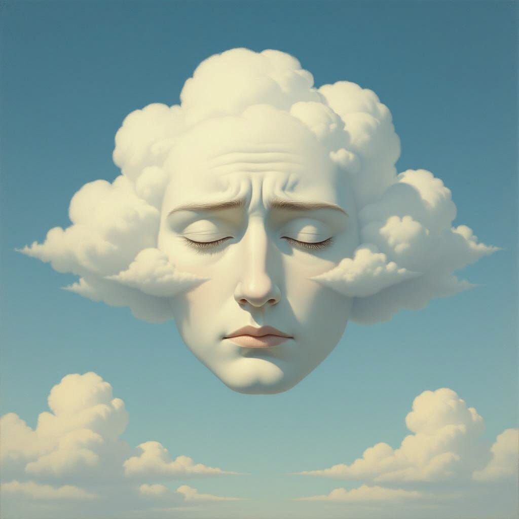 Cloud Face in Blue Sky, Ethereal Art