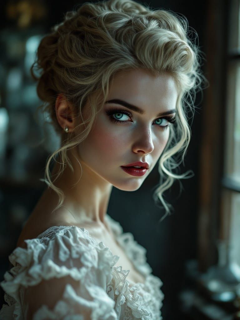 Edwardian Beauty in Dark Victorian Laboratory