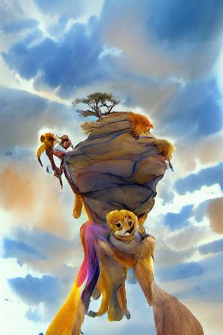 Simba's Presentation on Pride Rock: Film Concept Art