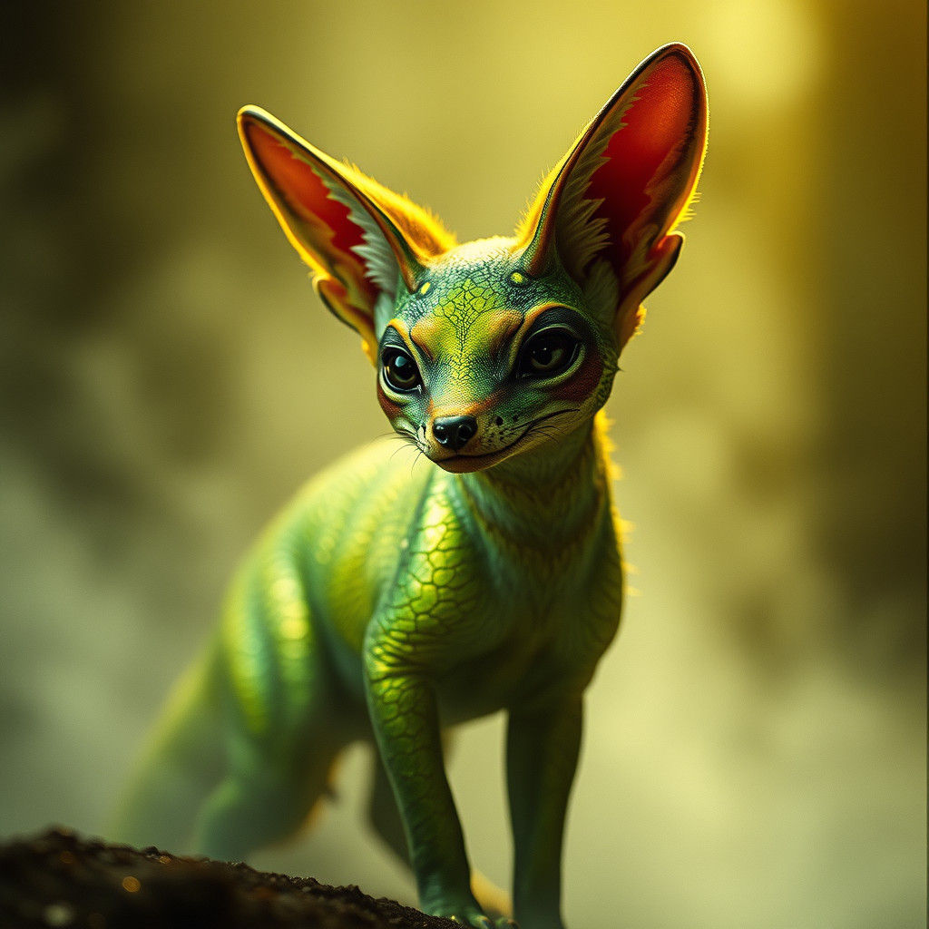 Iridescent Slug Fox in Mystical Setting