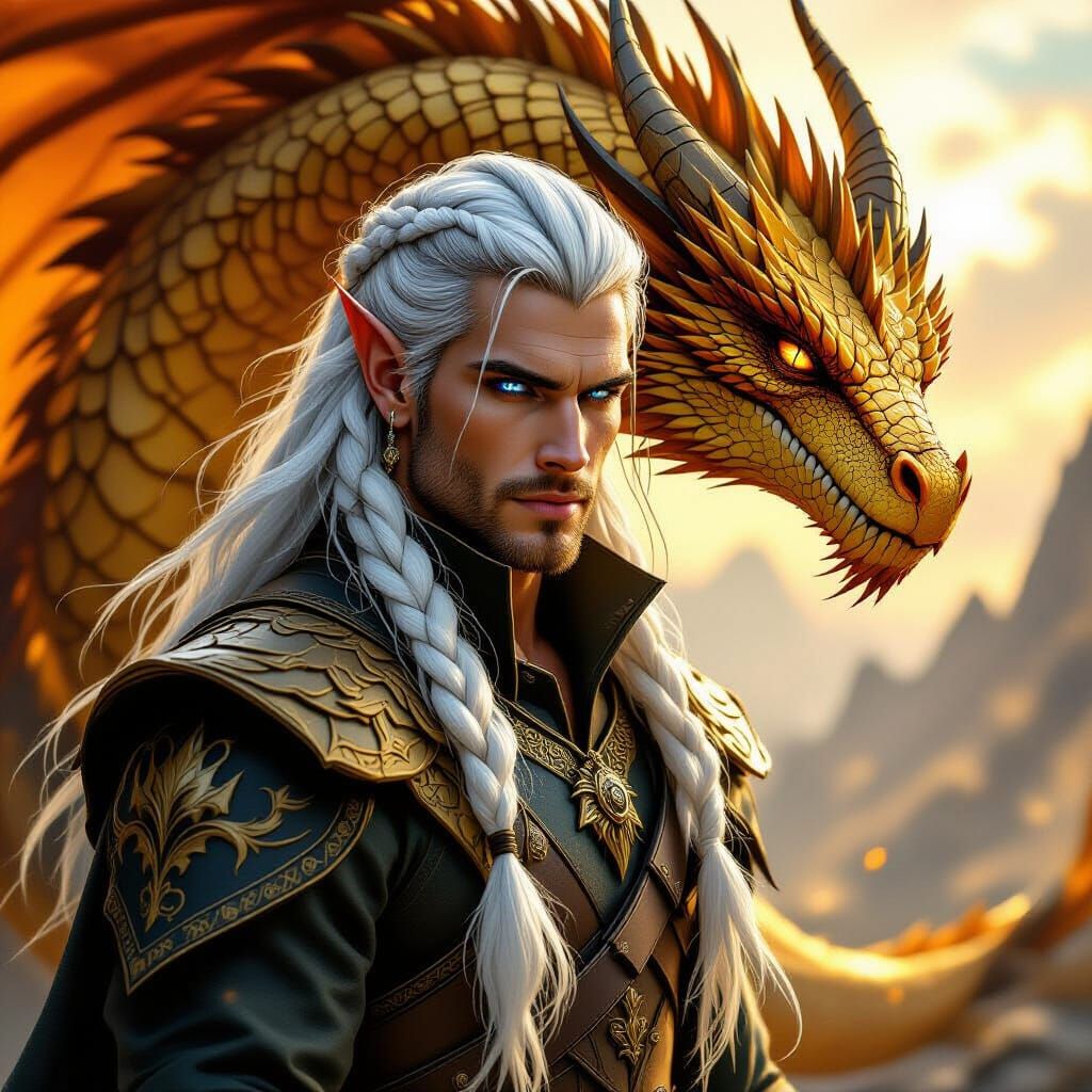 Fae-Dragon Shifter Transforms With Golden Dragon