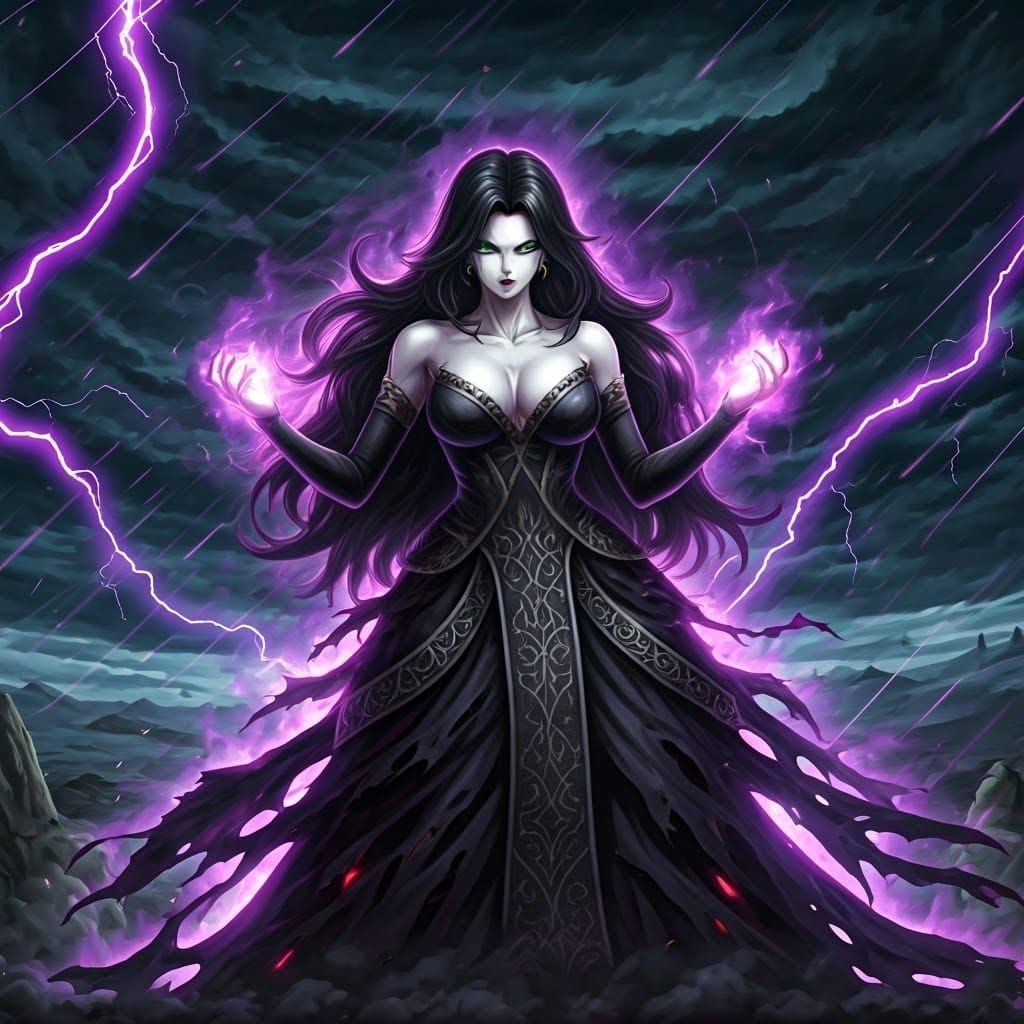 Gothic Angel Unleashes Apocalyptic Fury in Shadowy True Form