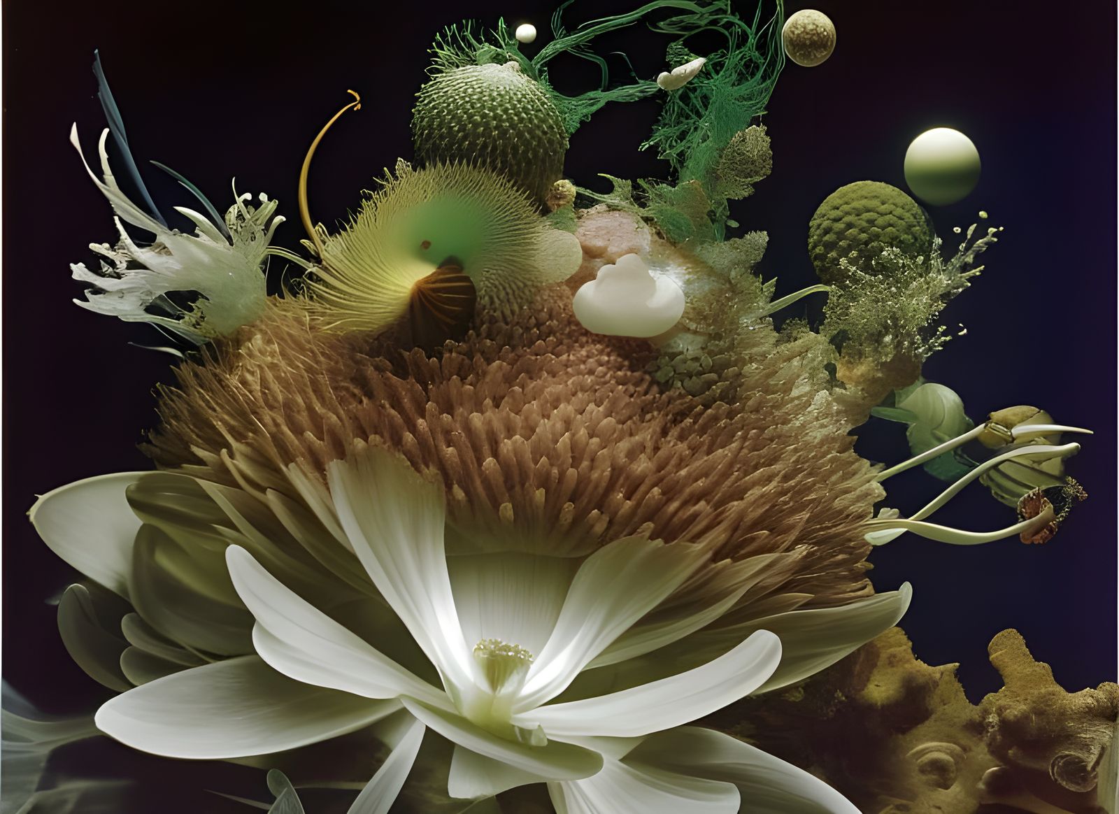 Surreal Mandelbulb Formation at Night